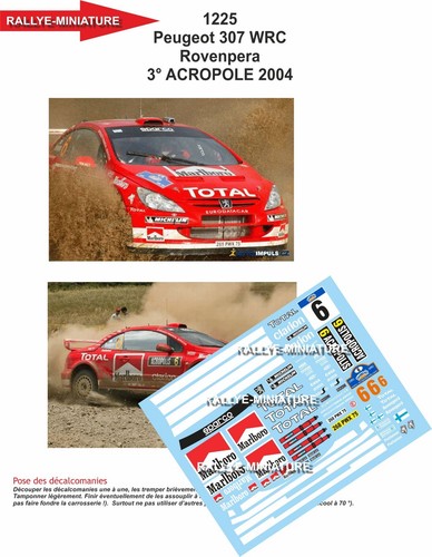 Decals ref 1225 peugeot - 1/43,