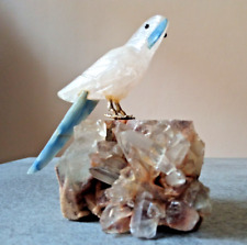 Uccellino Pappagallo Quarzo Rosa Pietre Dure idea regalo