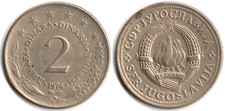 Jugoslavia 2 dinara, 1974