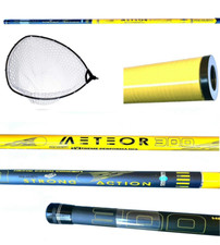 Kit Manico 5m Guadino Carbonio + Testa Rete Silicone Pesca Mare Lago Meteor TP