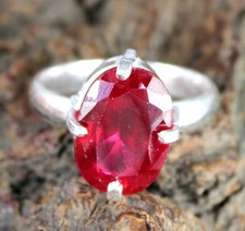 Certificato Naturale Rosso Zaffiro 11.15 CT Ovale Gemma Uomo Anello Nuovo Anno