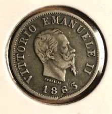 1863-M Italy 50 Centesimi