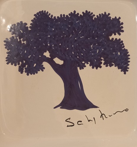 Mario schifano piatto ceramica - mario,