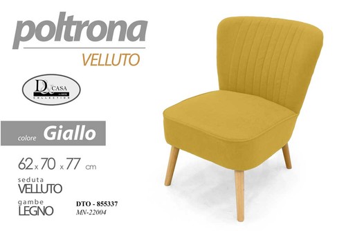 Poltrona sedia velluto - sedia,