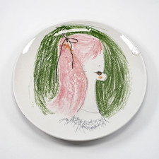 Piatto vintage in ceramica design manifattura Quadrifoglio Firenze no Figini