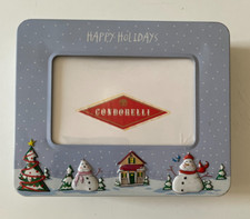 scatola di latta vuota HAPPY HOLIDAYS condorelli con finestra portafoto/bigliett