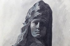 Antica Acquerello Raffigurante
