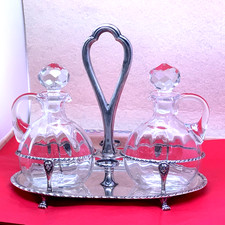 SET OLIO/ACETO ARGENTO 800 STILE SAN MARCO ANNI 50 PUNZONE LEONE /CALLEGARO PD