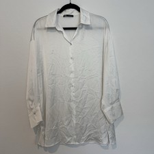 ZARA White Satin Flowy