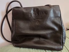 BORSA ORIGINALE PRADA SHOPPING BAG MARRONE SCURO