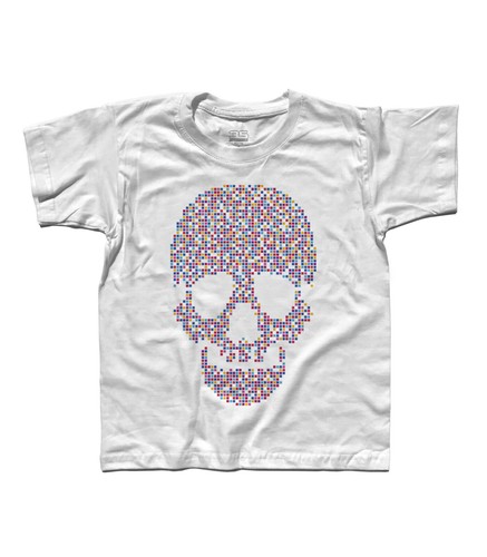 Shirt bambino skull pixel - bambino,