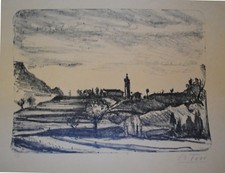 LITOGRAFIA ORIGINALE DI ARTURO TOSI  "PAESAGGIO " 1928/1930