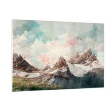 Quadro su Vetro 120x80cm Paesaggio Montagne Pezzo Stampe Immagini Moderni Murale