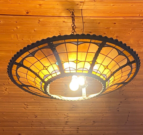 Antico lampadario ferro da - ferro,