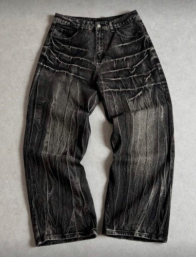 Jeans baggy graffiati grigi - , e