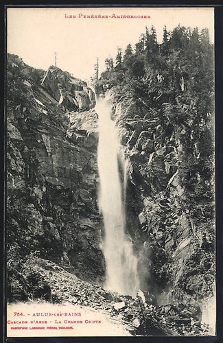 Cpa aulus les bains - aulus-les-bains,, cascade