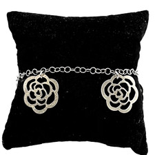 Bracciale vintage anni '90 regolabile ciondoli charms argento 925 Made in Italy