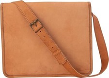 Borsa scuola uomo tracolla messenger vintage in vera pelle doppia mano