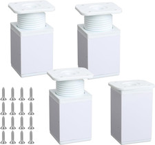 4 Pezzi Piedini Regolabili per Mobili 6CM Quadrata Gambe per Mobili Alluminio Bi