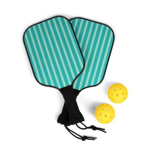 Teal stripe pickleball paddle - teal,