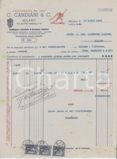 1940 MILANO Via Bandello 18 - Ditta C. CANDIANI Tegole e mattoni *Fattura