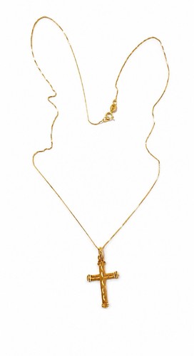Collana con croce 45cm oro - con,