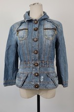 JUST CAVALLI GIUBBINO JEANS DONNA TG. S  JACKET DENIM WOMAN VINTAGE