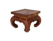 Tavolino basso oppio legno intagliato vintage piedistallo stile giapponese piccolo