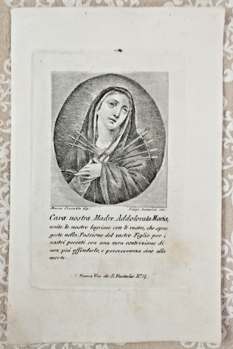 Madonna addolorata santino - madonna,