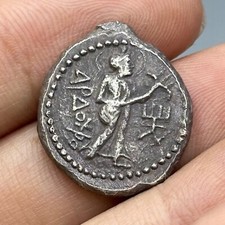 Bellissima moneta antica in argento Buddha dell'Asia centrale del Vicino Oriente