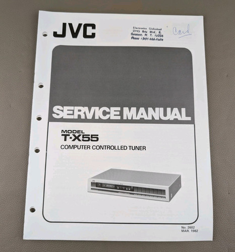 Jvc model x55 computer - model, t-x55