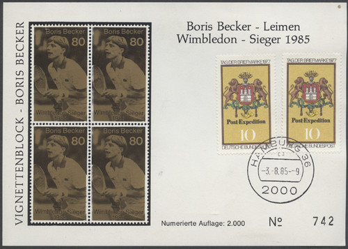 Bund 1985 blocco vignette