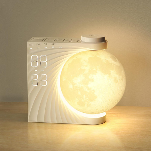 Lampada luna con sveglia - con,