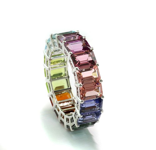 Anello eternity gemme rainbow - anello,