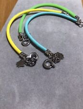 Bracciale Roberto Giannotti Angeli Argento 925 Caucciù Gomma Tipo Pandora Charm