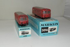 MARKLIN H0 : cod. 3016 + 4018 bus su rotaia railbus - molto belli con scatole++