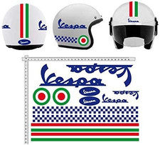 Adesivi Casco Kit Vespa Blu Strisce Italia Helmet Vinile Lucido Assortiti in Vin