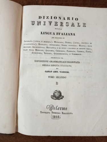 Libro antico vanzon dizionario - libro,