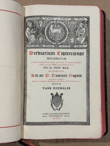 Breviarium cisterciense belgio - breviarium,