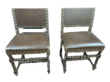 Coppia di antiche poltrone in noce a rocchetto Epoca XX secolo