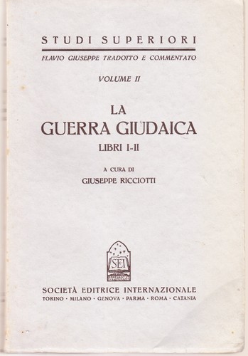Guerra giudaica libri ii - giudaica, i-ii
