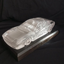 Ferrari Testarossa 512 TR Dealer Regalo Cristallo Vetro Modello Fermacarte con Base