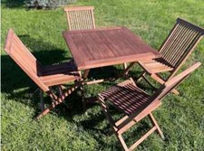 Set tavolo quadrato in teak da