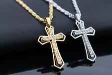 Collana croce pietra di vetro