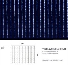 Tenda Luminosa Natalizia bianco freddo 6m x 1MT  400led  NO PROLUNGABILE
