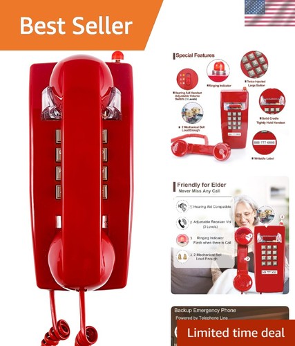 Telefono parete rosso - parete,