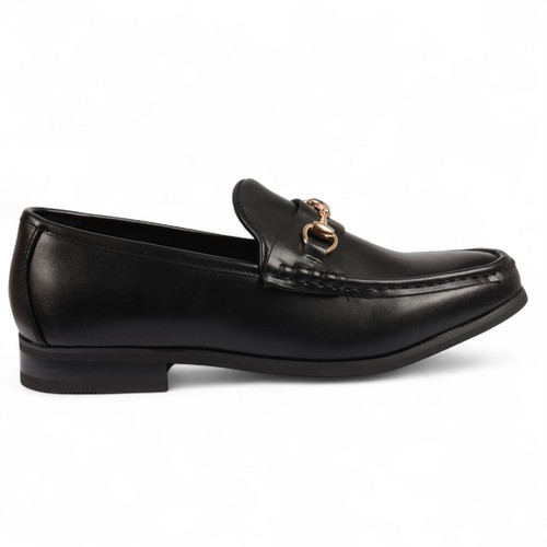Uomo nero mocassino oro fibbia - nero,