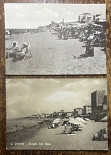 San Vincenzo - Livorno - stabilimenti e costumi balneari - 2 cartoline 1940/1950