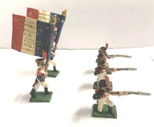 Lotto 5 Soldatini Fanteria Francese in Piombo 1800 - 30MM - Stampi Prince August