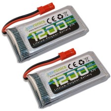 2x Batteria Lipo 1s 3,7V 1100mAh 1000mAh 25C per Walkera Dragonfly Hm 5G4 Jst